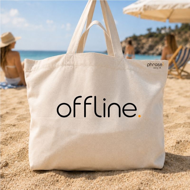 Premium Shopper mit Spruch „offline."